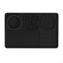 Slow Feeder Pet Licking Mat with Suction Cups for Dogs and Cats, Silicone Pad for Peanut Butter, Yogurt, Wet Food (Black)