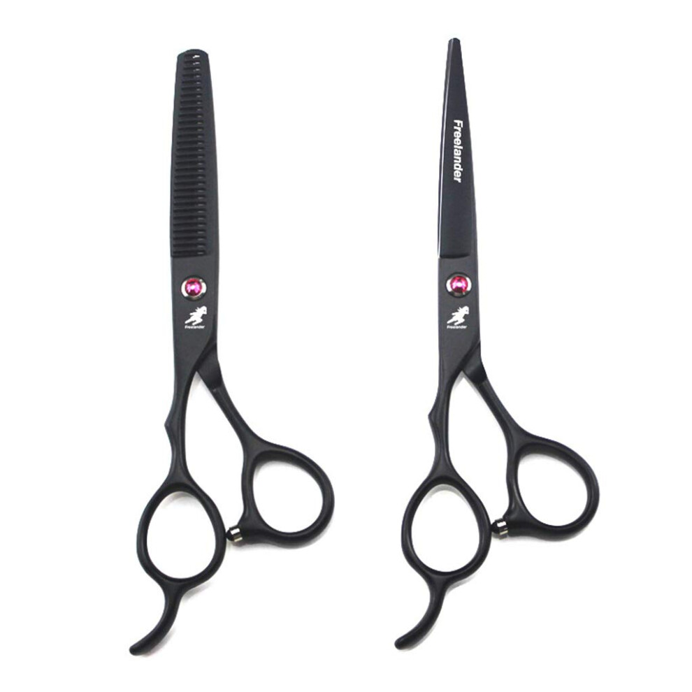 Professional 5.5/6.0 Inch Left Handed Barber Scissors Set, 440C Steel Hairdressing and Thinning Shears