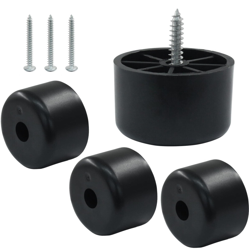 4Pcs 1 Inch Plastic Furniture Replacement Legs, Black Round Sofa Legs For Couch Coffee Table 9099447832566