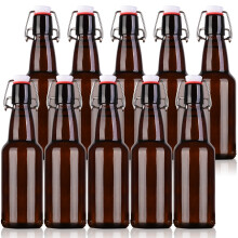 Amber Glass Beer Bottles 12oz 10 Pack with Swing Tops Airtight Seal for Home Brewing and Kombucha