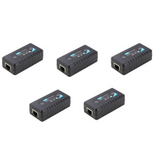 5X 1 Port POE Extender 10/100Mbps with IEEE 802.3Af Standard Input/Output for IP Camera Transmission Distance 120 Meters