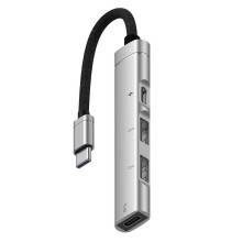 For Android Mobile Phone Computer Tablet Portable PD Charging Hub TypeC USB C Expansion Dock,Silver