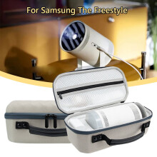 SUSUchens Projector Storage Bag with Zipper, Handle, Shockproof Design, Portable Case for TheFreestyle Grey