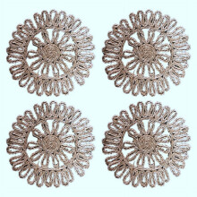 Qtmnekly Round Woven Placemat for Dining Table,Natural Braided Rattan Tablemat Hollow Wicker Plates for Holiday Kitchen Table Mat
