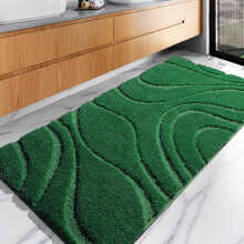 Bathroom Rugs Runner 24 x 60 Inch, Extra Long Non-Slip, Machine Washable Bath Mats, Light Gray Soft Carpets for Bathroom Shower