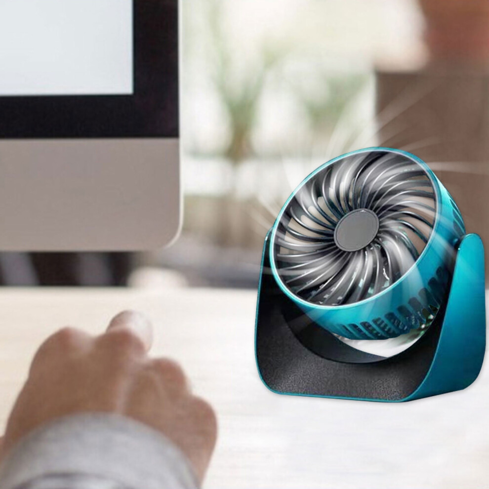 Desktop Fan Quiet Brushless Turbine, Mini Electric Fan, Rotate The Fan 360 Degrees Click The Induction On-Off 9138057668452