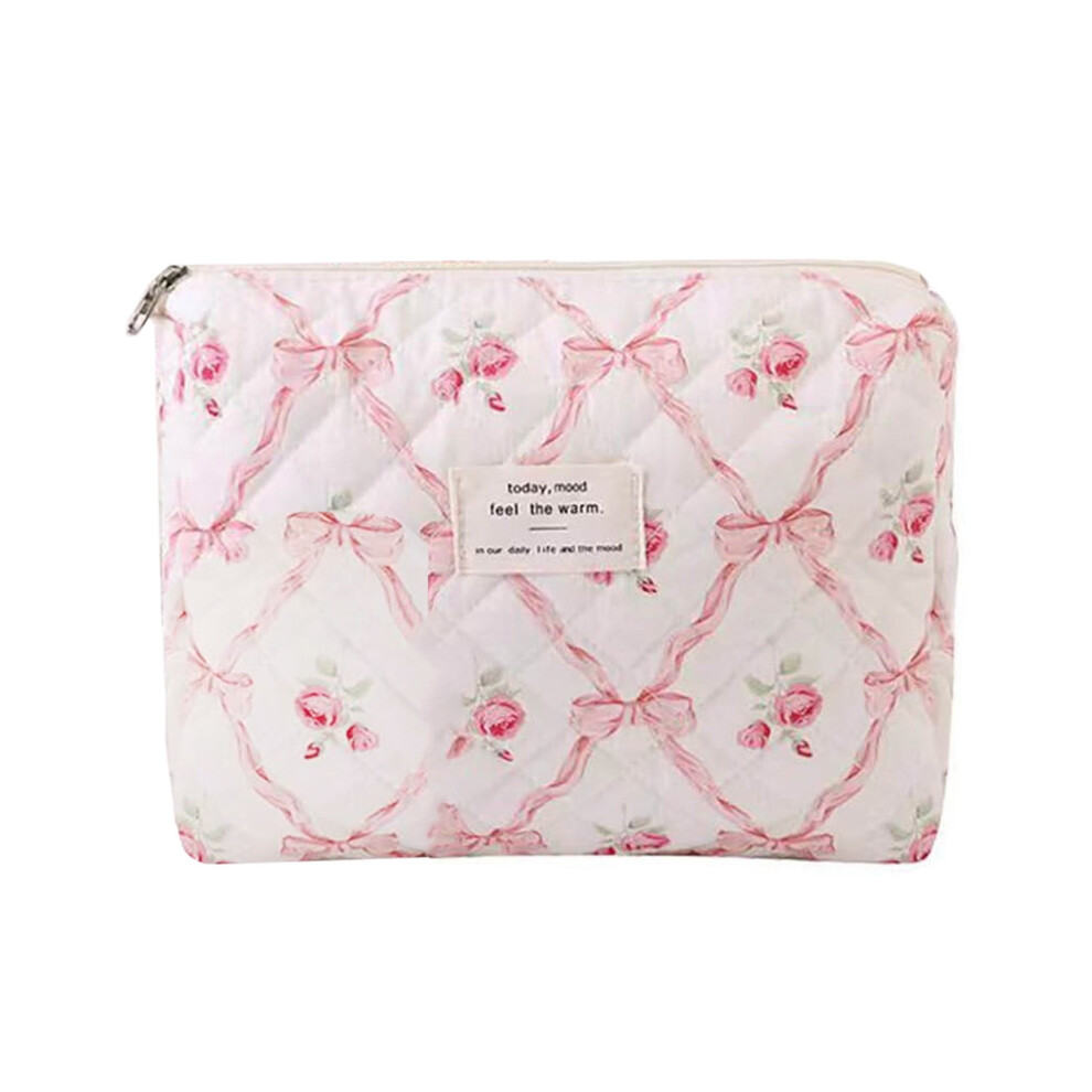 Cute Makeup Bag Coquette Makeup Bag Large Travel Cosmetic Bag Cute Kawaii Rose Makeup Bag Toiletry Bags Coin Purse for Women Girls