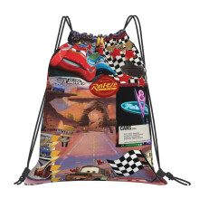 Auto's Lightning McQueen Trekkoordtas Waterdichte Sportrugzak Gym Yogatas Reistas met Trekkoord voor Dames en Heren