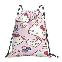 Hello Kitty trekkoordtas, waterdichte sportrugzak, gymtas, yogatas, reistas met trekkoord voor dames en heren