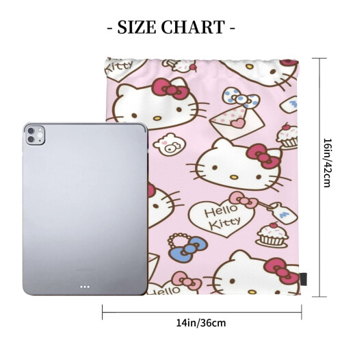 Τσάντες με κορδόνι Hello Kitty, αδιάβροχες, αθλητικές, σακίδια πλάτης, σάκος γιόγκα, 2