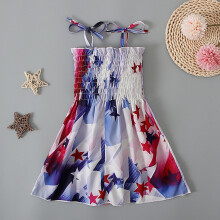 Shldybc Kleid zum 4. Juli für Kleinkinder Mädchen, patriotisches Sommeroutfit mit amerikanischer Flagge