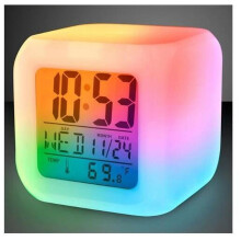Reloj despertador digital de mesa TOFOTL con 7 LED que cambian de color, ideal para hogares pequeños.