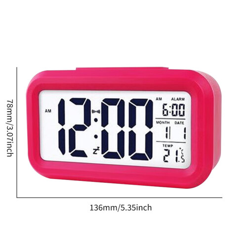 Despertador de mesa Mojoyce a pilhas com função soneca (vermelho rosado) 2