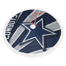 Plüsch-Weihnachtsbaumdecke mit Fransen für die Cowboys, in den Farben des Footballteams, einfache Montage, tolles Geschenk für Fans (76 cm, 91 cm,