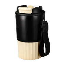 Tazza termica ottagonale HKUKY in acciaio inox con corda di sollevamento, ideale per auto, perfetta per bere direttamente.