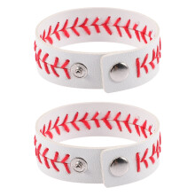 Pulseira de couro trançado estilo beisebol, 2 peças, para homens.