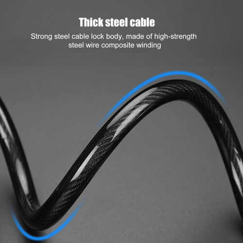 Heavy Duty 4Digit Combination Bike Lock, Waterproof AntiTheft Bicycle Chain with Steel Cable 1