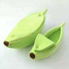 Nead cait chruthaitheach, nead madra i gcruth banana, nead peataí te geimhridh, dathanna agus sonraíochtaí éagsúla, glas