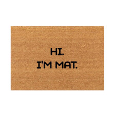 Kpamnxio Ausverkauf, Heimtextilien, Fußmatte „Hi, I'M Mat“ Willkommensmatte für die Haustür, rutschfeste Matte, Innendekoration,