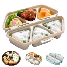 Onigiri Mold 6 Cavity Nonstick Triangle Rice Ball Maker for Sushi Musubi and Seaweed Rice Balls