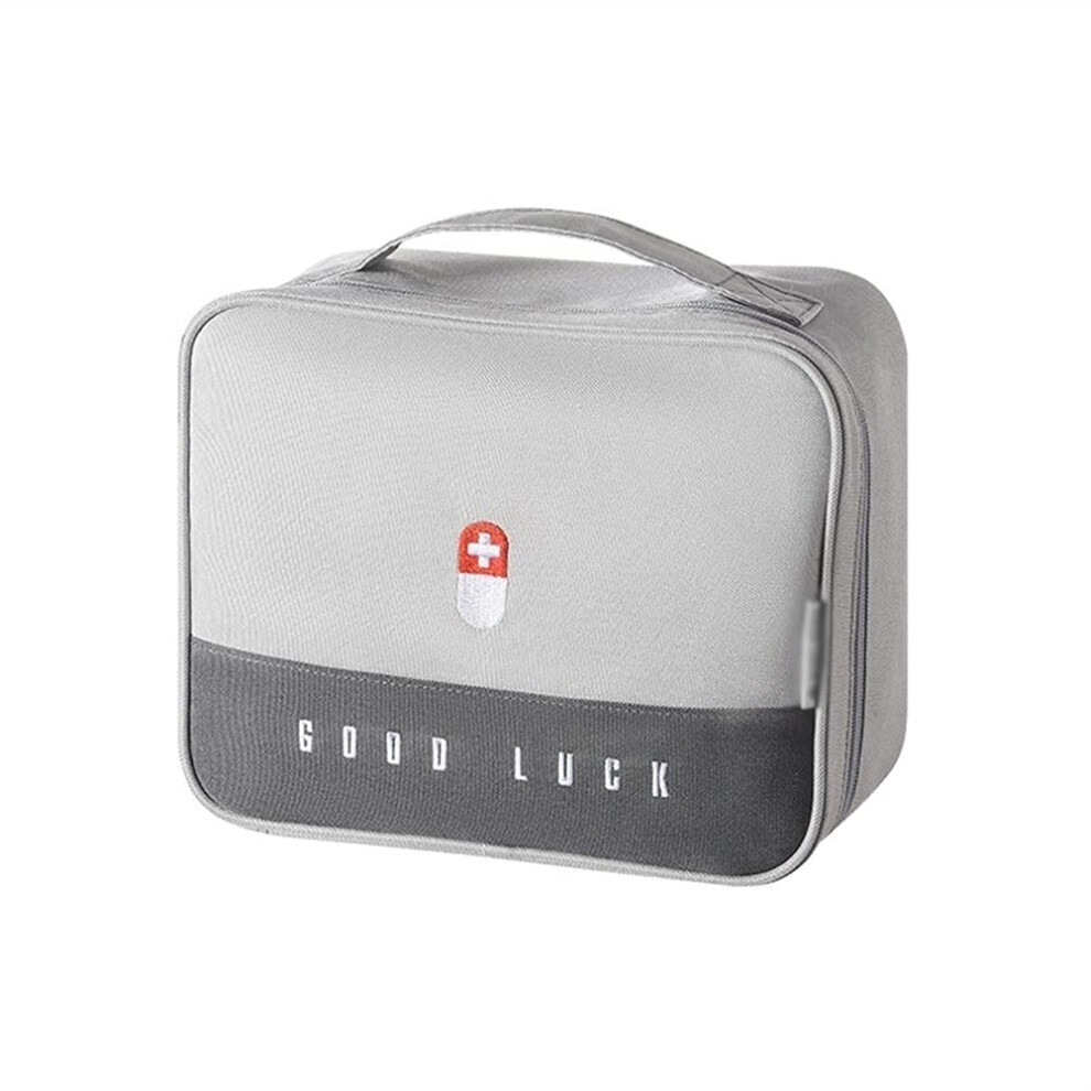 Gray Large Capacity Waterproof First Aid Kit Box For Home Camping Hiking And Outdoor Emergency Supplies (Gray)