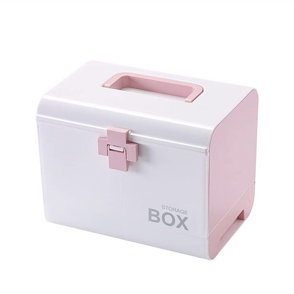 First Aid Box with Dual Drawer Storage and Childproof Lock, Large Medical Organizer for Home and Travel