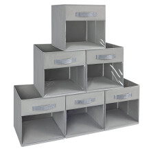 Storage cubes, 6 packs of cube storage boxes, foldable with windows, cupboard with handle, for clothes