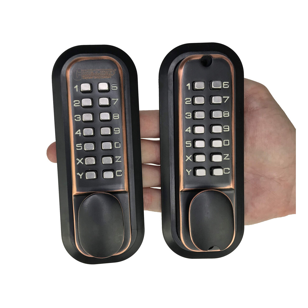 Mechanical Keypad Door Lock With Keyless Secure Access, Weatherproof Bronze Finish For Front Door 9044945934250