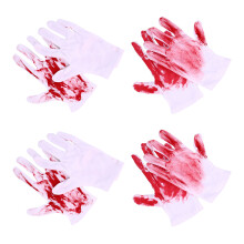 20Pairs Unisex Red Bloody Gloves Knit Halloween Party Costume Props