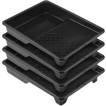 4 Pack 9 Inch Paint Roller Tray Set Durable Plastic with SpillResistant Base for Easy Painting