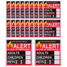 Emergency Alert Stickers for Home and Pets 20 Sheets Weatherproof Visibility Rescue Decals