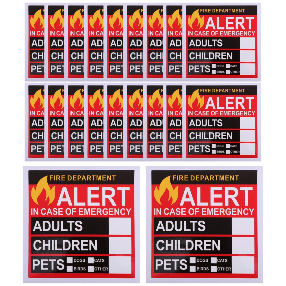 Emergency Alert Stickers for Home and Pets  20 Sheets Weatherproof  Visibility Rescue Decals