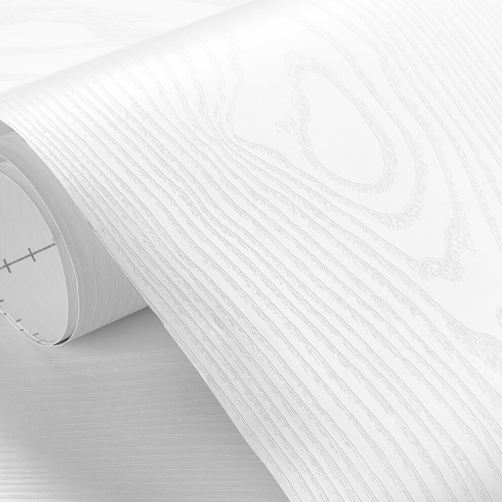 White Wood Grain Peel And Stick Wallpaper Waterproof Vinyl Wrap For Countertops Cabinets 15.8'X80' 9099447835925