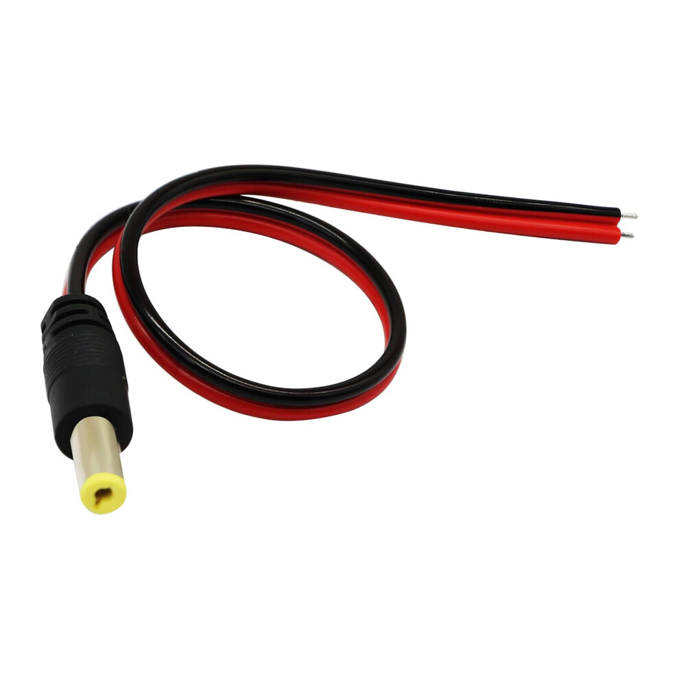Dc5521 Power Cable 5.5Mm X 2.1Mm Male To Bare Wire 22Awg 5V 3A For Led Strip Camera 0.3M 2Pcs 9099447835949