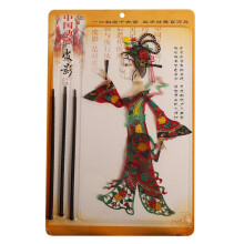Chinese Shadow Puppet Handmade Shadow Play Doll 15x9.5in Authentic Cultural Collectible with Lever
