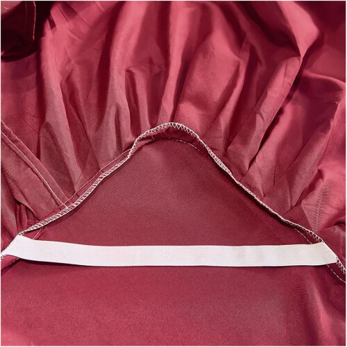 Red Ruffled Bed Skirt Queen Size with Elegant Design and Full Underbed Coverage 1