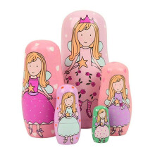 Hand Painted Wooden Russian Nesting Dolls Set of 5, Matryoshka Dolls for Home Decor and Gifts