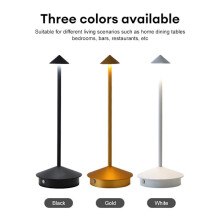 Dimmable LED table lamp in aluminum, IP54 protection, for indoor/outdoor use, charging base with plug, H29 cm, EU plug - Corten-WELLNGS Gray