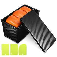 Loaf Pan Toast Box Sandwich Bread with Lid Rectangle Household Carbon Steel