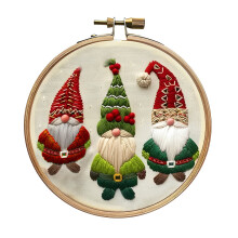 Christmas Embroidery Kit Xmas Themed Embroidery Pattern with Hoop Needles Threads DIY Embroidery Set for Adults Beginners