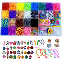 1500+ Loom Bands Kit, Rubber Bands for Bracelet Making Kit DIY Art Craft Kit Girls &Boys Creativity Birthday Gift to Improve Imagination