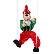 Handmade Wooden Marionette Puppet Toy for Kids with Easy String Control and Bright Colors