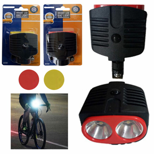 2 Pc LED Dual Bicycle Headlight Bike Light Flashlight Rear Cycling
