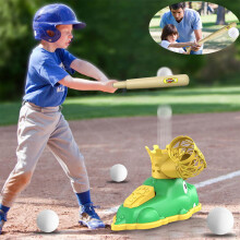 Ball Set Toys for Kids 3-5 & 5-8 Years - Pitching Machine with 6 Balls, Outdoor Sport Gift Under $5