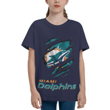 MD_Dolphins Boys and Girls for Teenage round neck Short Sleeve Shirt for Sports Football Team Logo for Baseball Fans Gifts