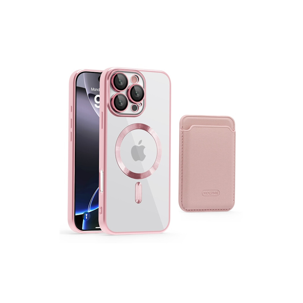Hongde Compatible With Apple New Cd Pattern Transparent Magnetic Card Holder & Case For Iphone Series, Compatible With Iphone 12 Pink 9175034025396