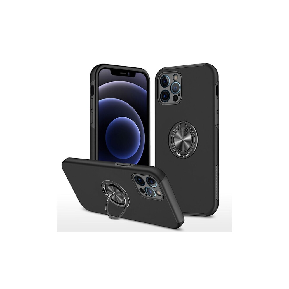 Compatible With Iphone 13 Pro Max Hybrid Case With Finger Ring - Black 9175034025792