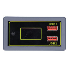 Dual USB Fast Charger with 7-Segment Volt Meter, Car Voltage Gauge for Battery Charging, DC6V-30V Input, 24W Output