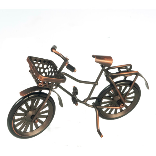 SM.BICYCLE W/BASKET/ANTIQ Miniature Scale