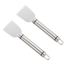 2Pcs Freezer DeIcer Scraper Set, Stainless Steel Ice Scraper with Ergonomic Nonslip Grip for Fridge Defrosting and Ice Removal